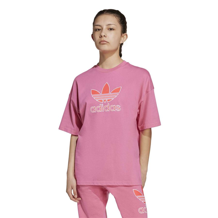 T-shirt a maniche corte oversize trefoil da bambina Adidas | JV8559X